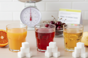 Verschiedene Softdrinks stehen im Labor - vor den Gläser sind Zuckerwürfel