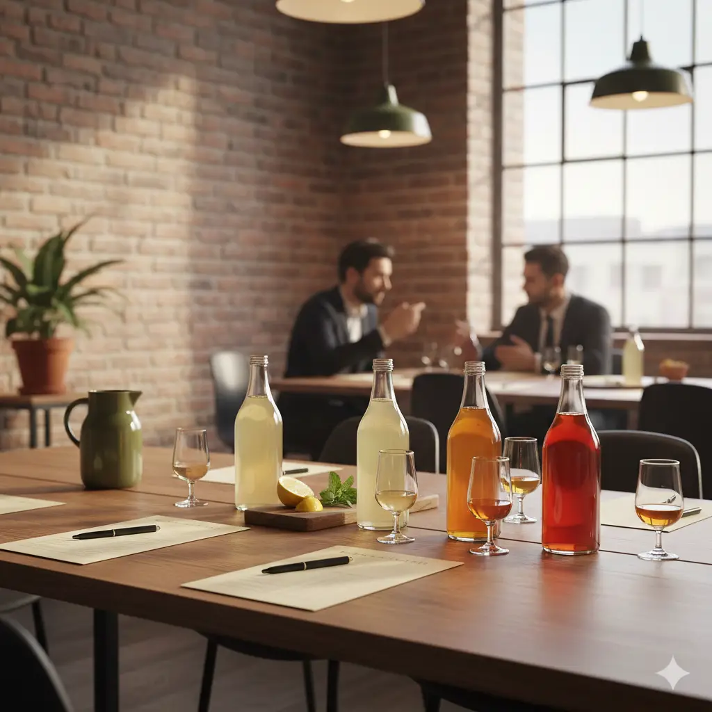 Tasting Setup für Drinkkompass-Verkoster